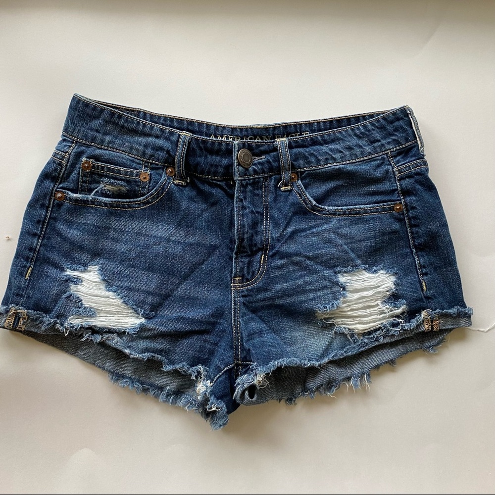 American Eagle Tomgirl Shortie Denim Shorts